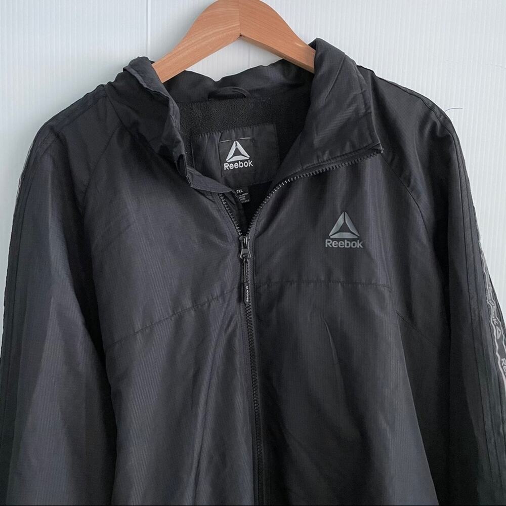 Reebok men’s jacket logo stripe down sleeve - Picture 3 of 10